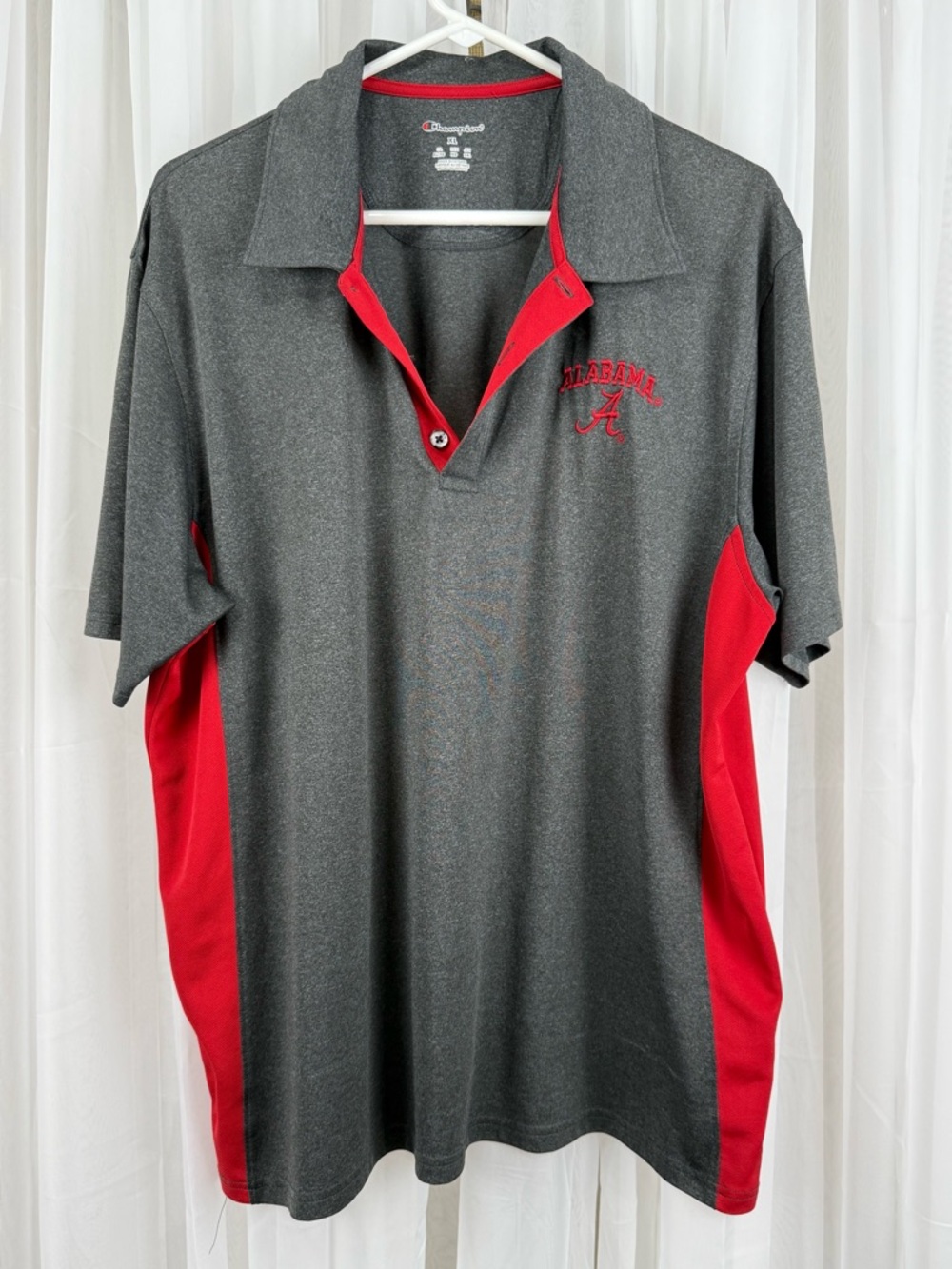 Champion Alabama Polo Shirt XL Gray Crimson NCAA Performance Golf